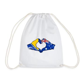 Bosnie Australie drapeau mains forme de coeur utilisé - Sac de sport léger - blanc - Devant
