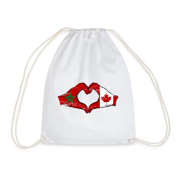 Aiguilles du drapeau du Maroc Canada en forme de coeur utilisé - Sac de sport léger - blanc - Devant