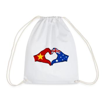 Vietnam Australie Drapeau Mains Coeur Forme - Sac de sport léger - blanc - Devant