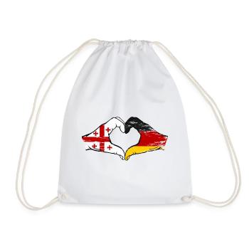 Georgien Deutschland Flagge Haende Herzform use - Turnbeutel - Weiß - Vorne