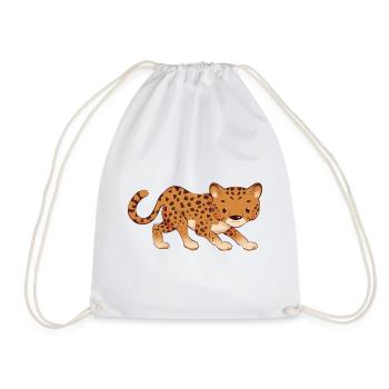 Leopard - Drawstring Bag - white - Front