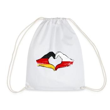 Deutschland Polen Flagge Hände Herzform used - Turnbeutel - Weiß - Vorne
