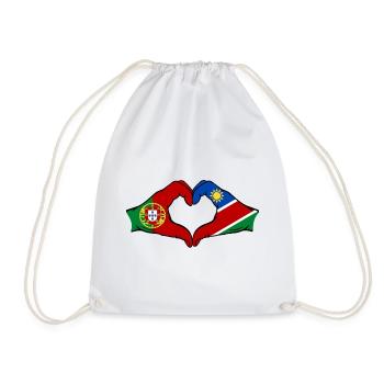 Portugal Namibia Flagge Herz - Turnbeutel - Weiß - Vorne