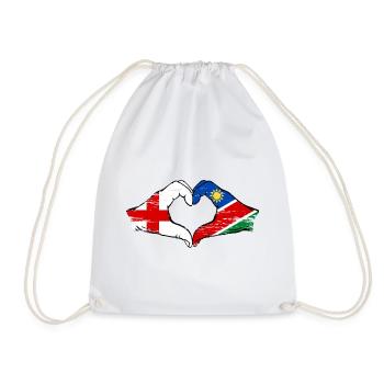 England Namibia Flagge Hände Herz - Turnbeutel - Weiß - Vorne