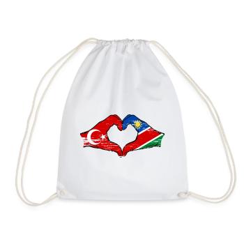 Drapeau de la Turquie et de la Namibie, forme de cœur, utilisé - Sac de sport léger - blanc - Devant