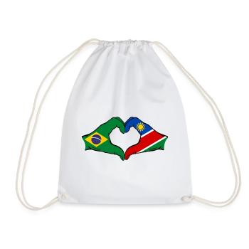 Brésil Palestine Drapeau Mains Coeur Forme - Sac de sport léger - blanc - Devant