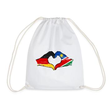 Drapeau de l'Allemagne et de la Namibie, forme de cœur, utilisé - Sac de sport léger - blanc - Devant