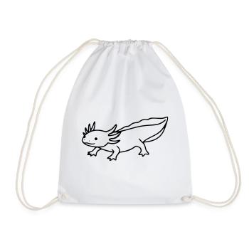 Dessin au trait d’axolotl | Amphibien minimaliste - Sac de sport léger - blanc - Devant