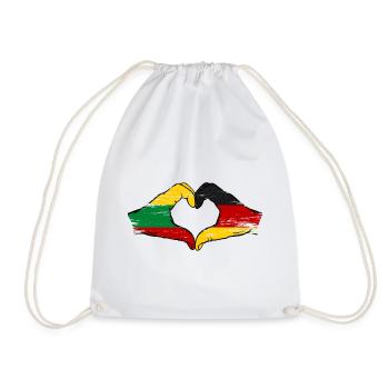 Litauen Deutschland Flagge Hände Herzform used - Turnbeutel - Weiß - Vorne
