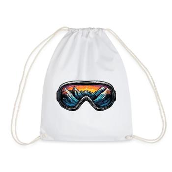 Ski Goggles Mountains Ski - Drawstring Bag - white - Front