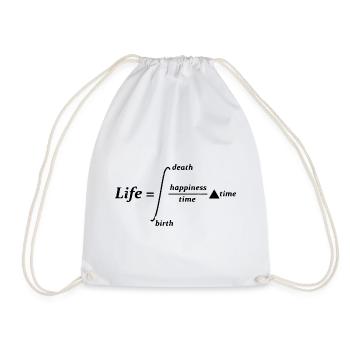 Life Death Happiness time birth - Drawstring Bag - white - Front