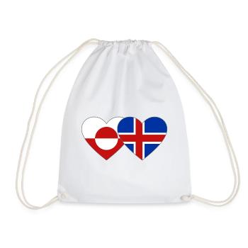 Drapeau du Groenland Danemark Cœur - Sac de sport léger - blanc - Devant