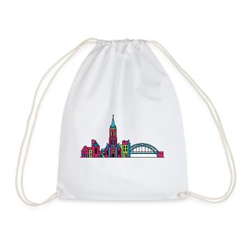 Ligne de la silhouette de la ville de Nimègue Waal Bridge - Sac de sport léger - blanc - Devant