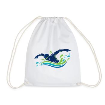 Sport de nageur Motif de héros aquatique - Sac de sport léger - blanc - Devant