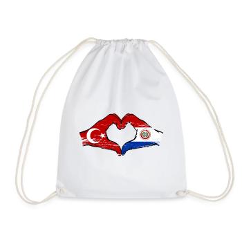 Türkei_Paraguay_Flagge_Hände_Herzform_used - Sac de sport léger - blanc - Devant