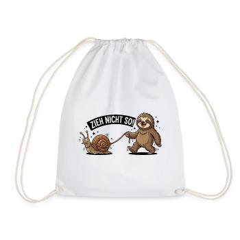 Zieh Nicht So Sloth Snail Funny German Animal  - Turnbeutel - Weiß - Vorne