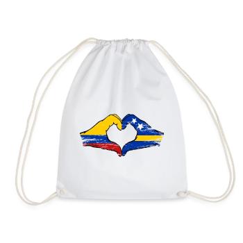 Mains du drapeau de la Colombie de Curaçao en forme de cœur utilisé - Sac de sport léger - blanc - Devant