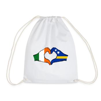 Irlande Drapeau Curaçao Mains Forme de cœur - Sac de sport léger - blanc - Devant