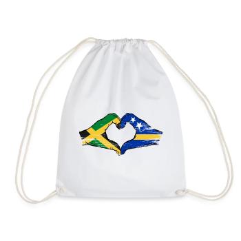 Jamaika Curacao Flagge Hände Herzform used - Turnbeutel - Weiß - Vorne
