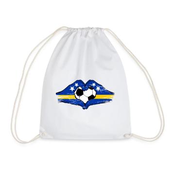 Curacao flag hands heart shape used - Drawstring Bag - white - Front