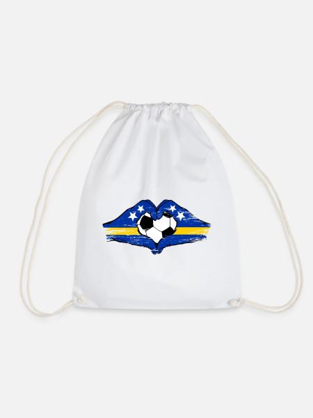 Curacao Flagge Hände Herzform used - Turnbeutel - Weiß