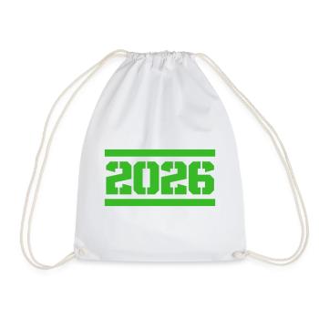 Year 2026 in retro block style - Drawstring Bag - white - Front