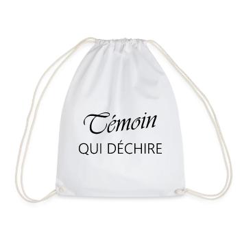T-shirt Humour Témoin Qui Déchire Mariage - Sac de sport léger - blanc - Devant