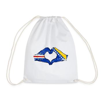 Kap Verde Bosnien Flagge Hände Herzform used - Turnbeutel - Weiß - Vorne