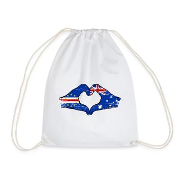 Mains du drapeau australien du Cap-Vert en forme de cœur utilisées - Sac de sport léger - blanc - Devant