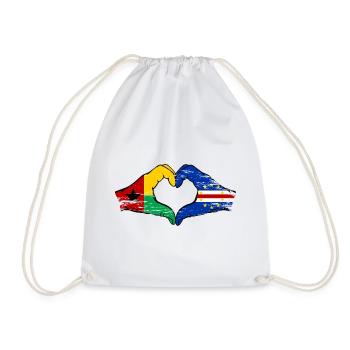 Drapeau du Cap-Vert Guinée-Bissaus en forme de cœur utilisé - Sac de sport léger - blanc - Devant
