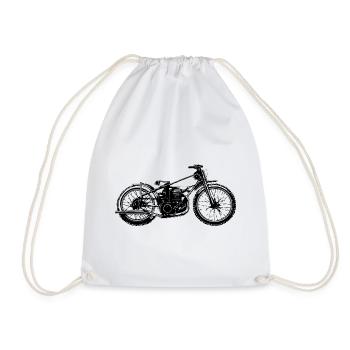 Speedway motorcycle - Drawstring Bag - white - Front