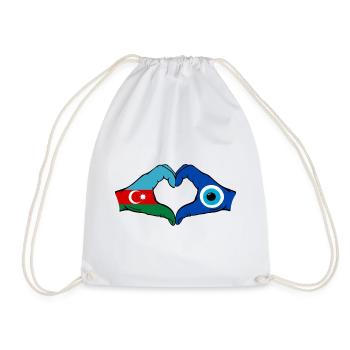 Drapeau du nazar de l’Azerbaïdjan, mains en forme de cœur - Sac de sport léger - blanc - Devant