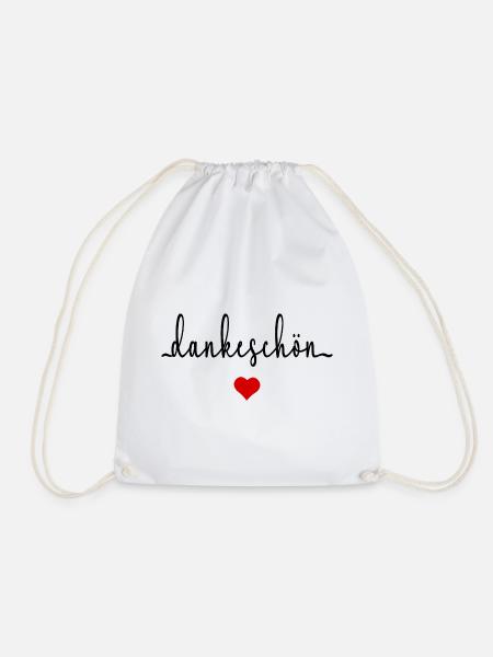 Danke Dankeschön Herz - Turnbeutel - Weiß