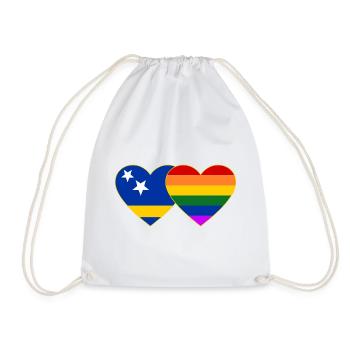 Curacao Regenbogen Flagge Herz - Turnbeutel - Weiß - Vorne