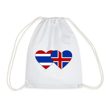 Thailand Island Flagge Herzform - Turnbeutel - Weiß - Vorne