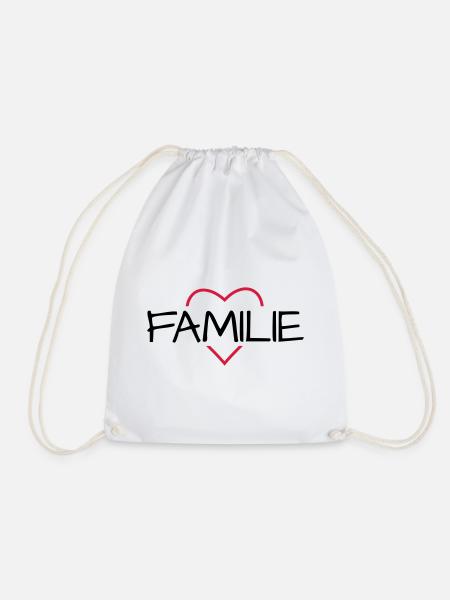 Familie Herz Liebe Gemeinschaft Zusammenhalt - Turnbeutel - Weiß