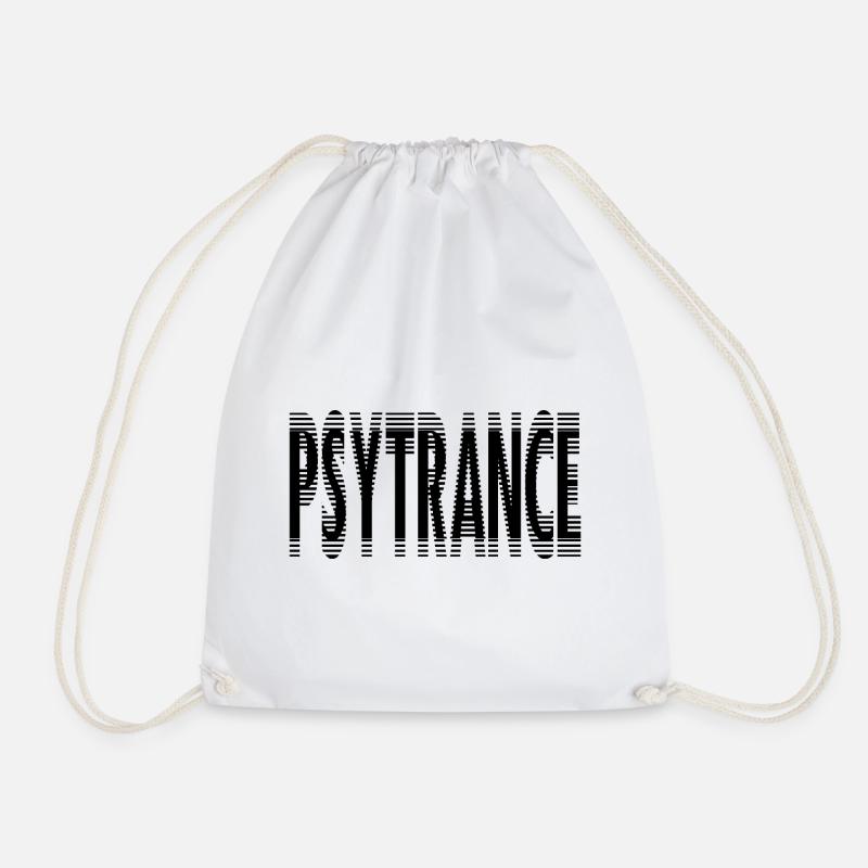 Psytrance Goa Techno - Drawstring Bag - white