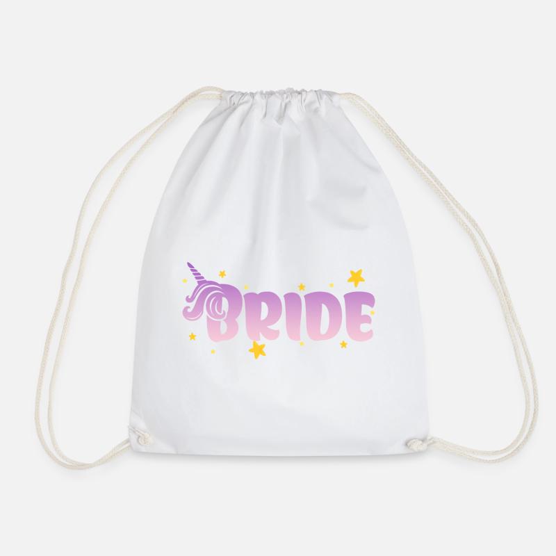 Einhorn Sterne - Bride - Turnbeutel - Weiß