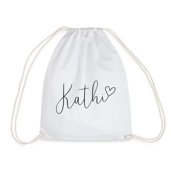 Kathi Nom Prénom Fille - Sac de sport léger - blanc - Devant
