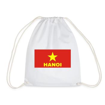 Hanoi City in Vietnamese Flag - Drawstring Bag - white - Front