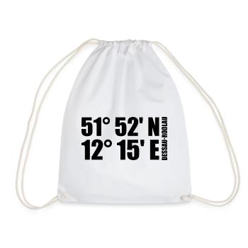 Dessau-Roßlau coordinates - Drawstring Bag - white - Front