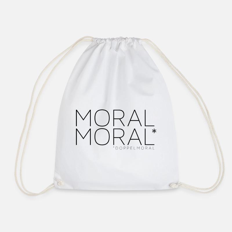 Moral + Moral = Doppelmoral - Turnbeutel - Weiß