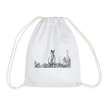 Horses T-shirt Gift Rider - Drawstring Bag - white - Front