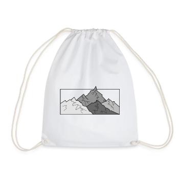 Berglaundschoft - mountain landscape, mountains, nature - Drawstring Bag - white - Front
