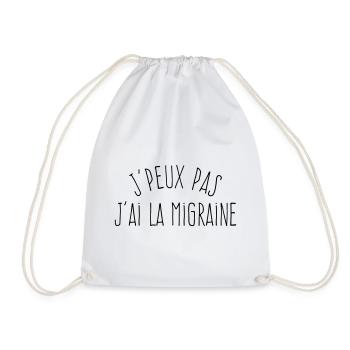J'peux pas j'ai la migraine - Humour Excuse - Sac de sport léger - blanc - Devant