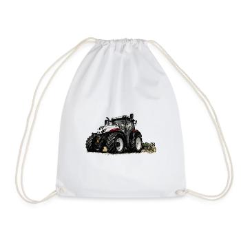 Tracteur Steyr 6145 avec charrue - Sac de sport léger - blanc - Devant