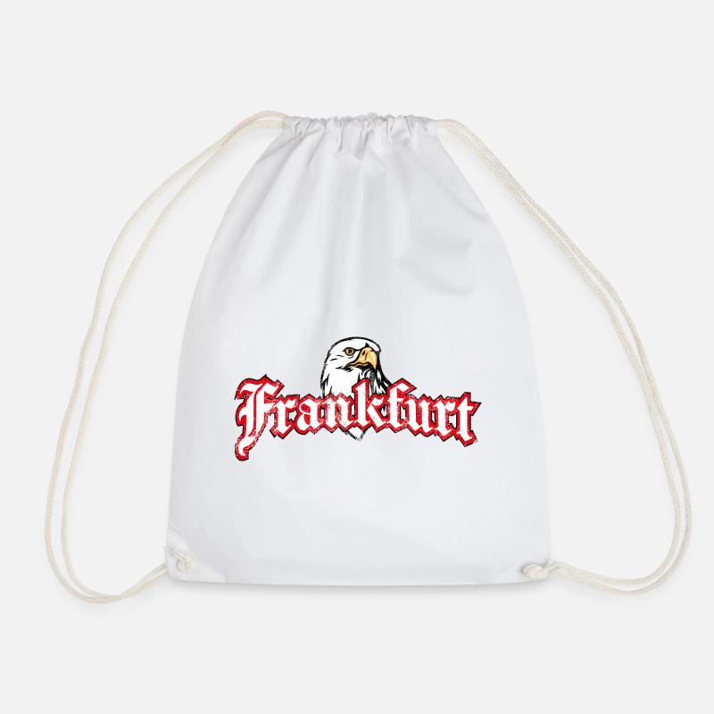 Frankfurt mit Adler und Grunge Effekt - Turnbeutel - Weiß