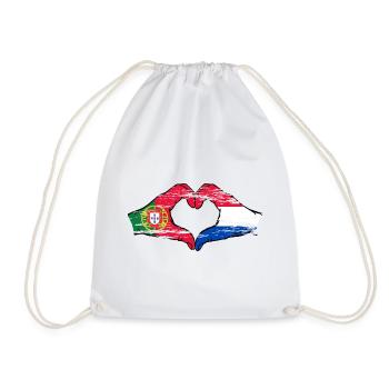 Portugal Hollande Drapeau Mains Coeur Forme Utilisé - Sac de sport léger - blanc - Devant