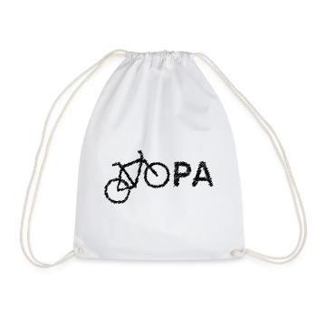 bester Opa Fahrrad Mountainbike Radeln Kritzeln - Turnbeutel - Weiß - Vorne