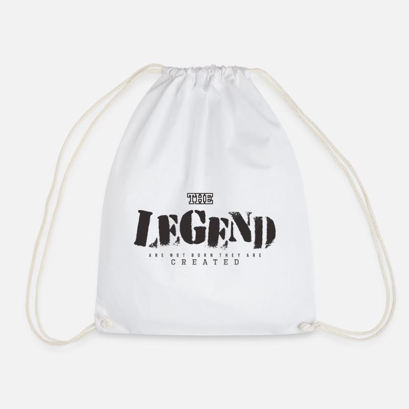 Legends are immortal on clothing - Drawstring Bag - white